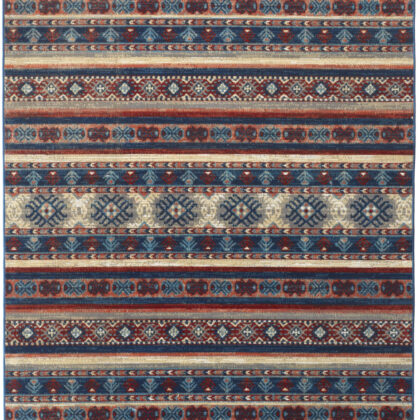 13' X 15' Geometric Power Loom Distressed Area Rug