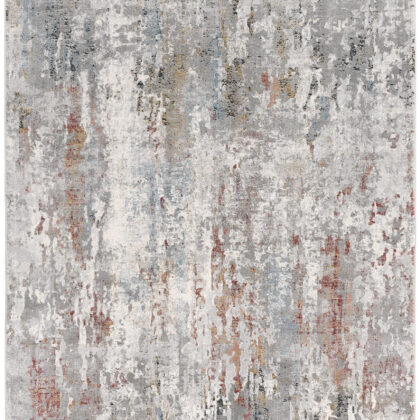 2' x 3' Gray and Blue Abstract Washable Non Skid Area Rug