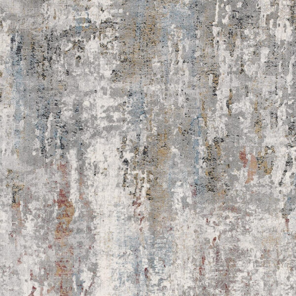 2' x 3' Gray and Blue Abstract Washable Non Skid Area Rug