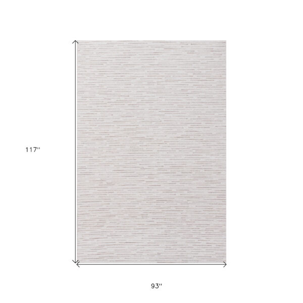 8' x 10' Beige and Ivory Wool Striped Hand Tufted Area Rug