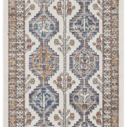 2' X 8' Grey Southwestern Power Loom Non Skid Runner Rug