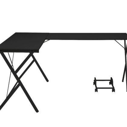 62" Black L Shape Computer Desk