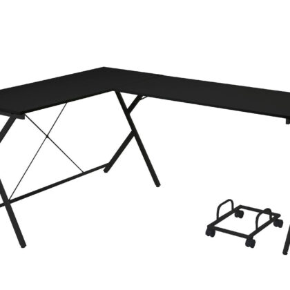 62" Black L Shape Computer Desk