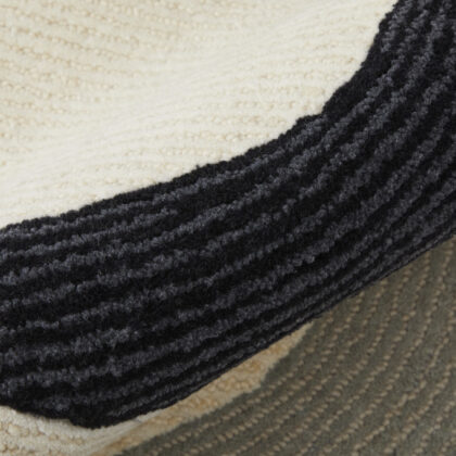 12' X 15' Ivory Gray And Black Wool Abstract Tufted Handmade Area Rug