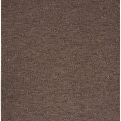 4' x 6' Brown Geometric Power Loom Non Skid Area Rug