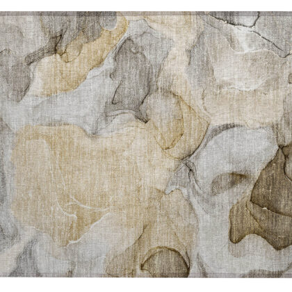 2' X 3' Brown Abstract Washable Non Skid Indoor Outdoor Area Rug