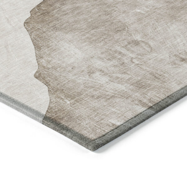 8' X 10' Tan Brown and Gray Abstract Washable Non Skid Indoor Outdoor Area Rug