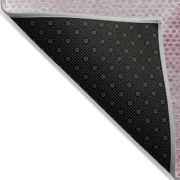 8' Runner Merlot Geometric Washable Non Skid Indoor Outdoor Runner Rug