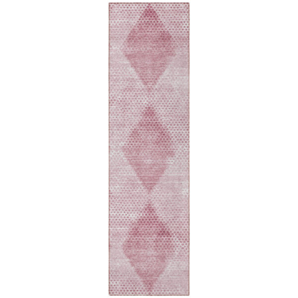 8' Runner Merlot Geometric Washable Non Skid Indoor Outdoor Runner Rug