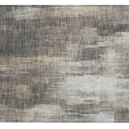 2' X 3' Taupe and Gray Abstract Washable Non Skid Indoor Outdoor Area Rug