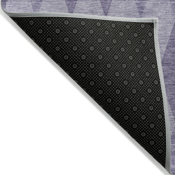 8' Round Purple Round Geometric Washable Non Skid Indoor Outdoor Area Rug
