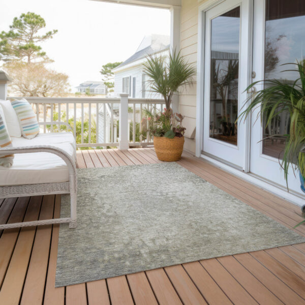 8' X 10' Beige Washable Non Skid Indoor Outdoor Area Rug