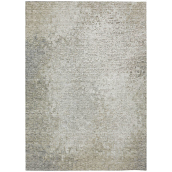 8' X 10' Beige Washable Non Skid Indoor Outdoor Area Rug