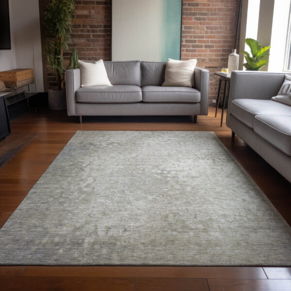 8' X 10' Beige Washable Non Skid Indoor Outdoor Area Rug
