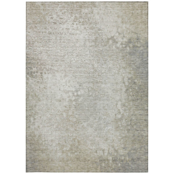 8' X 10' Beige Washable Non Skid Indoor Outdoor Area Rug