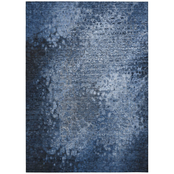 3' X 5' Blue Washable Non Skid Indoor Outdoor Area Rug