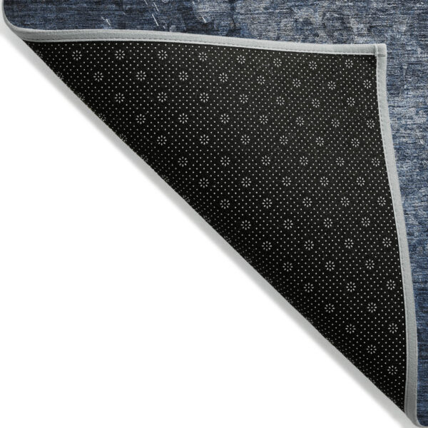 3' X 5' Blue Washable Non Skid Indoor Outdoor Area Rug
