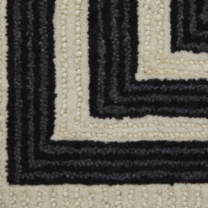 12' X 15' Gray Ivory And Black Wool Abstract Tufted Handmade Area Rug