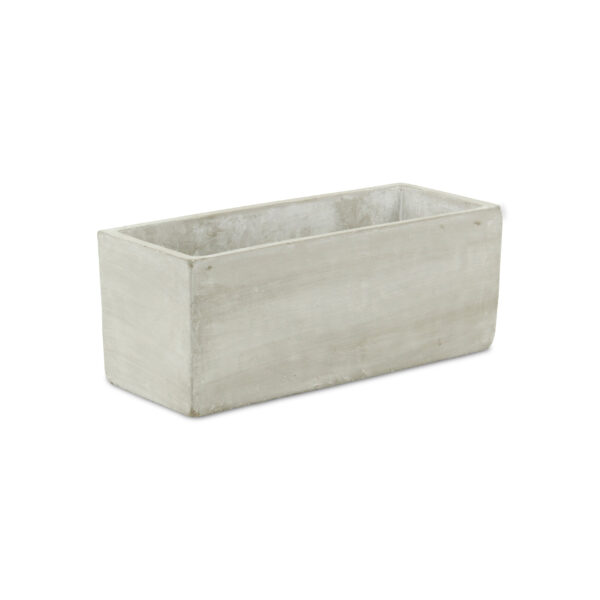 9" Light Gray Cement Indoor Outdoor Rectangular Pot Planter