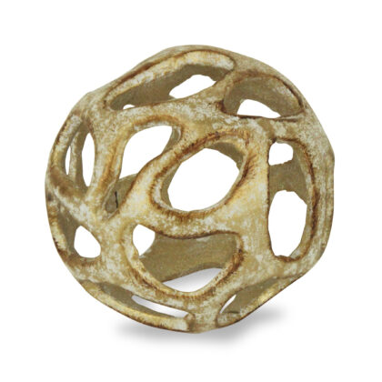 4" Rustic Gold  Cast Iron Abstract Decorative Orb