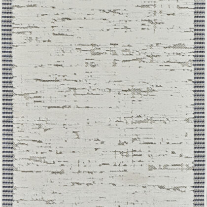 3' X 5' Blue and Cream Abstract Distressed Indoor Outdoor Area Rug