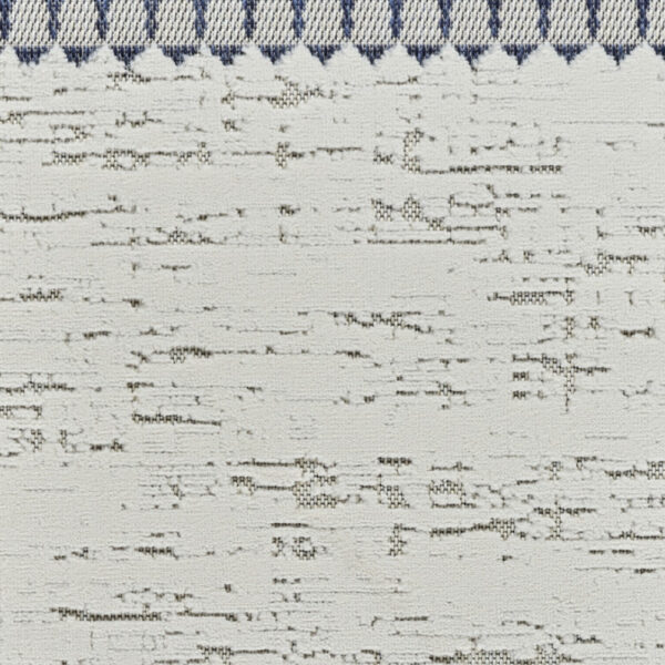 3' X 5' Blue and Cream Abstract Distressed Indoor Outdoor Area Rug