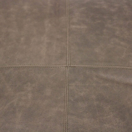 22" Gray Brown Distressed Leather Pouf Ottoman