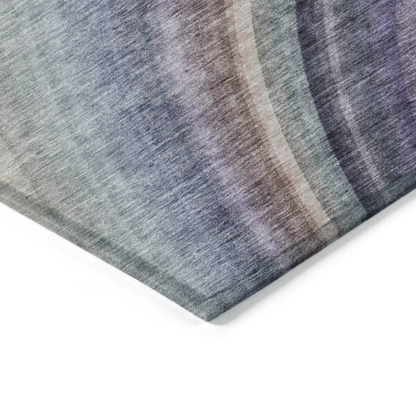 8' X 10' Beige Purple And Ivory Abstract Washable Indoor Outdoor Area Rug