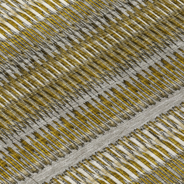 8' Coffee And Taupe Round Striped Washable Indoor Outdoor Area Rug
