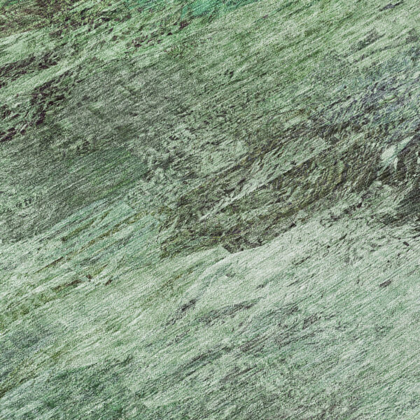 5' X 8' Green And Brown Abstract Washable Indoor Outdoor Area Rug