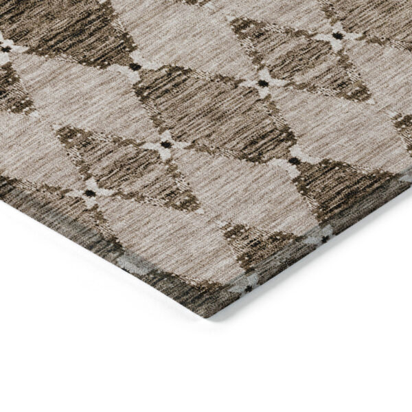 5' X 8' Brown And Chocolate Moroccan Washable Indoor Outdoor Area Rug