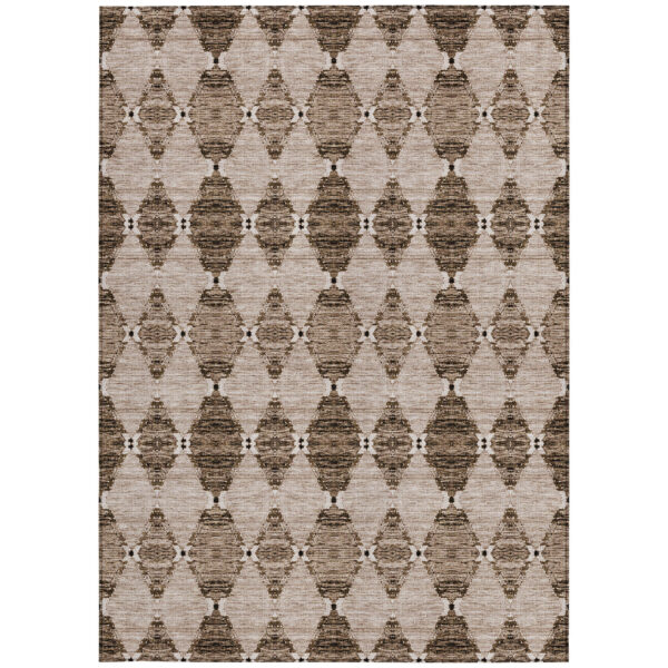5' X 8' Brown And Chocolate Moroccan Washable Indoor Outdoor Area Rug