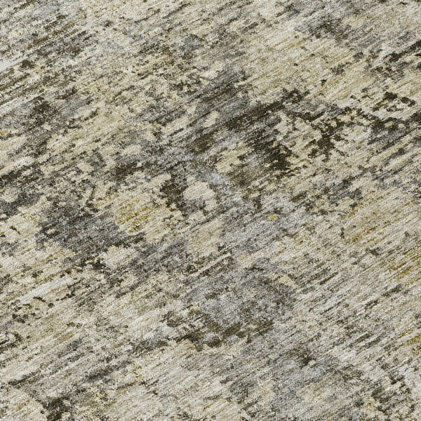 8' Taupe Beige And Gray Round Abstract Washable Indoor Outdoor Area Rug