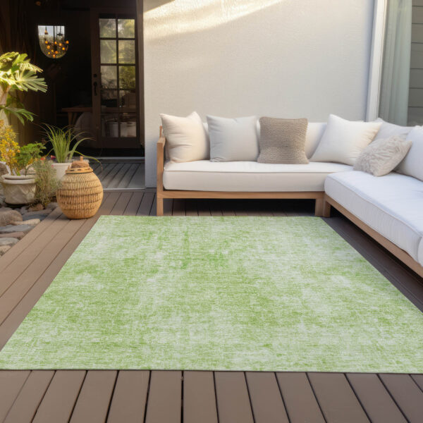 10' X 14' Green Abstract Washable Indoor Outdoor Area Rug
