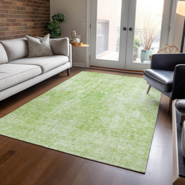 10' X 14' Green Abstract Washable Indoor Outdoor Area Rug