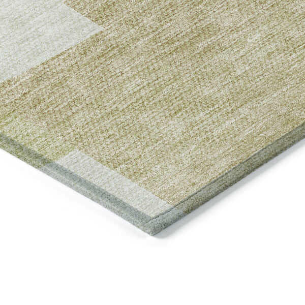 8' X 10' Beige Ivory And Brown Geometric Washable Indoor Outdoor Area Rug
