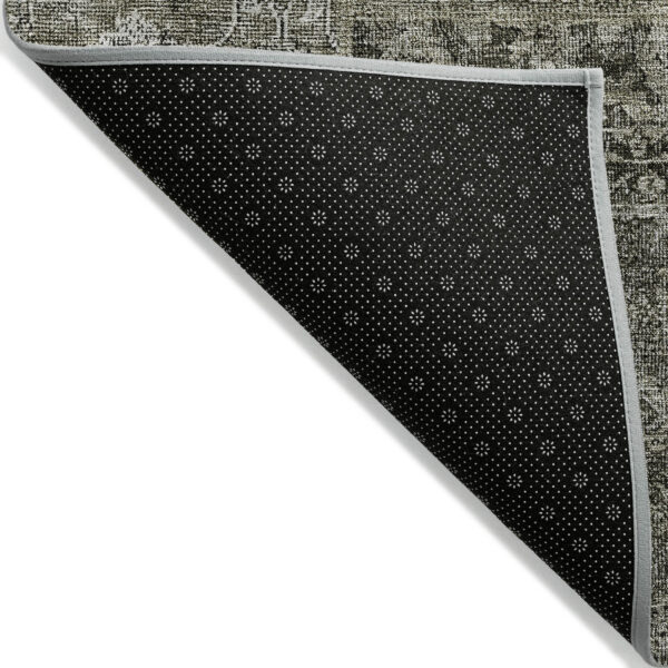 8' X 10' Taupe Brown And Charcoal Patchwork Washable Indoor Outdoor Area Rug