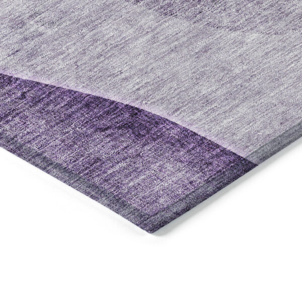 5' X 8' Purple Eggplant And Gray Abstract Washable Indoor Outdoor Area Rug