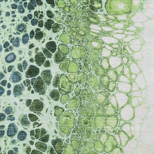 9' X 12' Green And Mint Green Abstract Washable Indoor Outdoor Area Rug