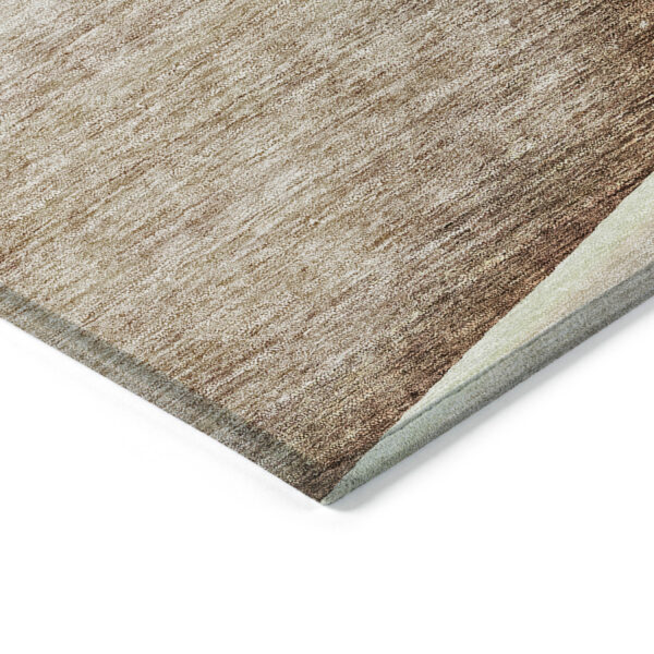 5' X 8' Brown Beige And Taupe Floral Washable Indoor Outdoor Area Rug