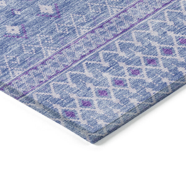 10' X 14' Sky Blue Purple And Ivory Tribal Washable Indoor Outdoor Area Rug