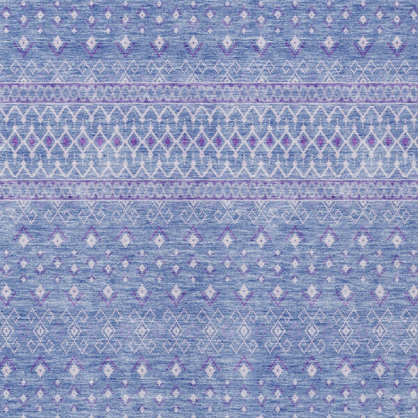 10' X 14' Sky Blue Purple And Ivory Tribal Washable Indoor Outdoor Area Rug