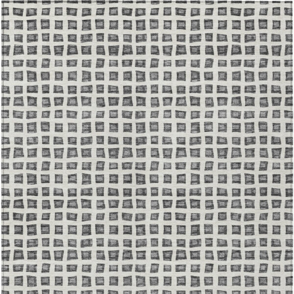 10' X 14' Gray Charcoal And Silver Geometric Washable Indoor Outdoor Area Rug