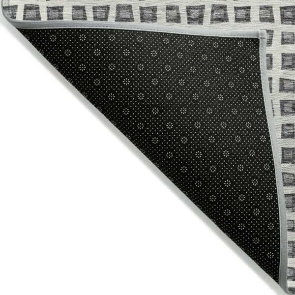 10' X 14' Gray Charcoal And Silver Geometric Washable Indoor Outdoor Area Rug