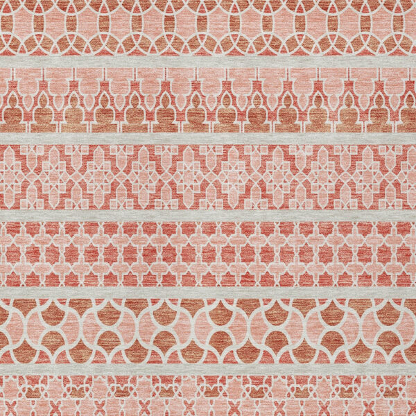 3' X 5' Salmon Beige And Copper Quatrefoil Washable Indoor Outdoor Area Rug