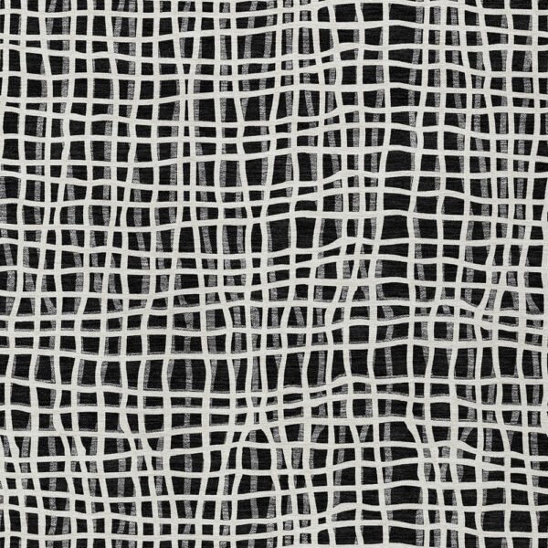 9' X 12' Black Gray And Ivory Striped Washable Indoor Outdoor Area Rug