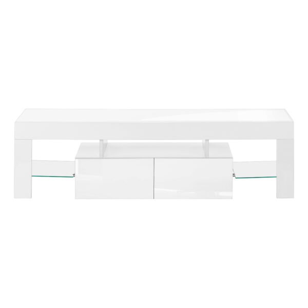 63" White Cabinet Enclosed Storage TV Stand