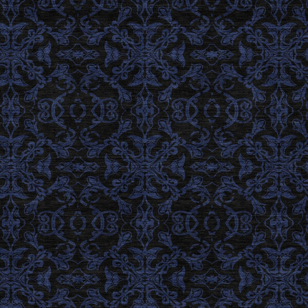 10' X 14' Blue And Navy Blue Medallion Washable Indoor Outdoor Area Rug