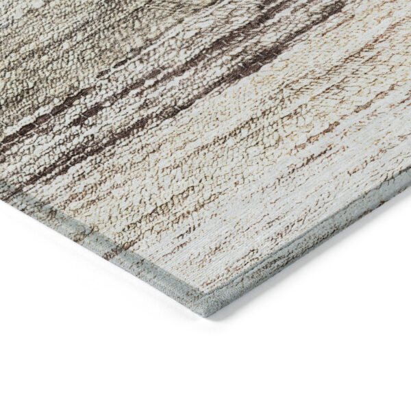 9' X 12' Beige Ivory And Brown Ombre Washable Indoor Outdoor Area Rug