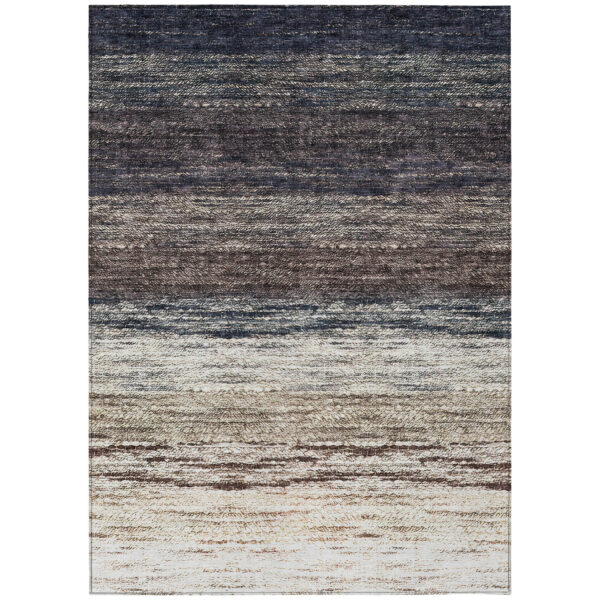 9' X 12' Beige Ivory And Brown Ombre Washable Indoor Outdoor Area Rug